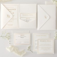 Minimalist Vertical Pocket - Wedding Invitations - PCK-VT-WH - 189181