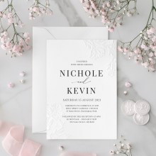 Blind Letterpressed Flowers - Wedding Invitations - PM-IC330-PLP-BL-01 - 184521