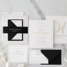Hardcover White and Gold - Wedding Invitations - SU3M-GG-01 - 189235