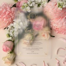 Lux Gold Foiled Acrylic - Wedding Invitations - ACR-FLBL-FR-1 - 189175