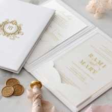 Hardcover Acrylic Pocket - Wedding Invitations - HC-GOLD-CL-1 - 185300
