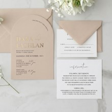 Beige Arch with Gold Foil - Wedding Invitations - BG300-ARC-FL-GG-01 - 189476