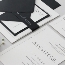Black & White Letterpress Suite - Wedding Invitations - IC55-LP-BL-08 - 185883