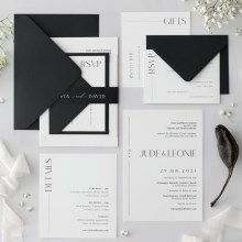 Black & White Letterpress Suite - Wedding Invitations - IC55-LP-BL-04 - 189179