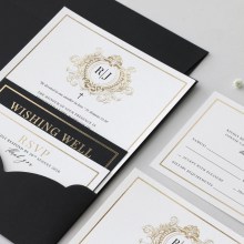 Elegant Framed Crest - Wedding Invitations - PM-KI300-PFL-GG-05 - 187327