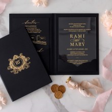Black Hardcover Acrylic Pocket - Wedding Invitations - HC-LL-ACR-CL-GI-02 - 189487