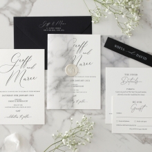 Letterpress Monochrome - Wedding Invitations - WP-IC55-LPBL-07 - 184975