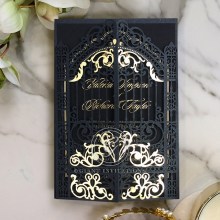 Black Victorian Gates with Foil - Wedding Invitations - PWI116051-GK - 189382