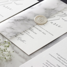 Letterpress Monochrome - Wedding Invitations - WP-IC55-LPBL-07 - 184976