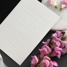 White on White Blind Letterpress - Wedding Invitations - WPBD-01 - 183923