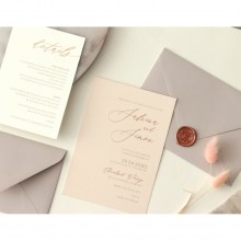 Foiled Timeless on Blush and Grey - Wedding Invitations - CR07-RG-02 - 188359