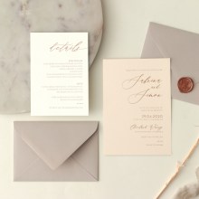 Foiled Timeless on Blush and Grey - Wedding Invitations - CR07-RG-02 - 188360