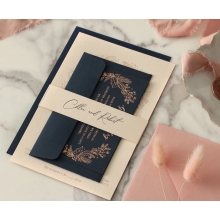 Chic Navy and Rosy Blush Foil - Wedding Invitations - WP-CR07-BR - 184238