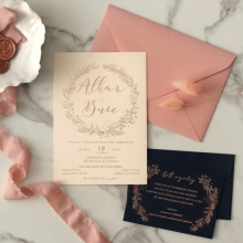 Chic Navy and Rosy Blush Foil - Wedding Invitations - WP-CR07-BR - 184235