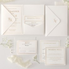 Minimalist Vertical Pocket - Wedding Invitations - PCK-VT-WH - 189209