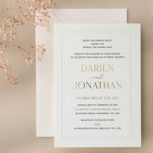 Debossed Border & Gold Foil Names - Wedding Invitations - IC330-PLP-B-03-8143 - 189445