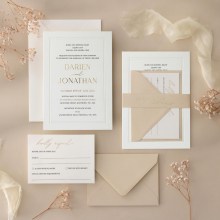 Debossed Border & Gold Foil Names - Wedding Invitations - IC330-PLP-B-03-8143 - 189444