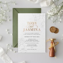 Debossed Floral with Gold Names - Wedding Invitations - IC37-GG-LPBD-05 - 189432