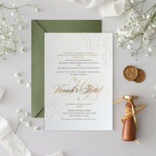 Debossed Flowers with Gold & Pearl Foil - Wedding Invitations - IC37-GG-LPBD-06 - 189562