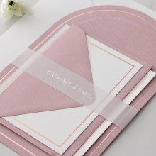 Dusty Pink Arch Shaped with Rose Gold Pre-Foil - Wedding Invitations - CRDP-ARC-PFL-RG-WI-01 - 187758