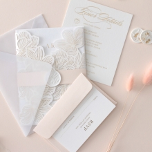 Foil Stamped Floral Laser Cut Elegance - Wedding Invitations - BH1680-F - 184167