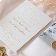 Embossed Ivory Garden Romance with Foil - Wedding Invitations - WP-IC30-BLBF - 184986