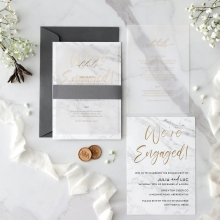 Marble & Gold Engagement Card - Wedding Invitations - KI300-PFL-CL-GG-03 - 185958