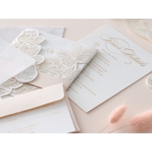 Foil Stamped Floral Laser Cut Elegance - Wedding Invitations - BH1680-F - 184168