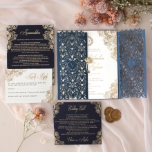 Navy Imperial Glamour - Wedding Invitations - PWI116022-NV-WH - 185214