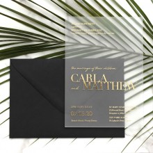 Frosted Acrylic Gold Foil - Wedding Invitations - ACR-FLBL-FR-1-8150 - 189471