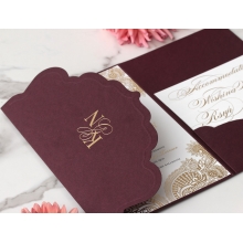 Imperial Burgundy and Gold Pocket - Wedding Invitations - BP-SOLPW-TR30-GG-02 - 184092