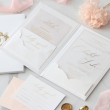 Gold Foil Acrylic Hardcover - Wedding Invitations - HC-GG-CL-1 - 185306