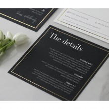 Gold Foil Stamped Border Arch with White Ink - Wedding Invitations - MB300-ARC-PFL-GG-WI-01x - 187731