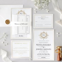 Elegant Framed Crest - Wedding Invitations - PM-KI300-PFL-GG-05 - 189156