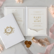 Hardcover Acrylic Pocket - Wedding Invitations - HC-GOLD-CL-1 - 185302