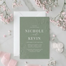 Sage Letterpressed Flowers - Wedding Invitations - SG300-PLP-B-01 - 189429