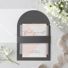 Grey Arch Shaped with White Ink - Wedding Invitations - CR49-ARC-GY-WI-01 - 187953