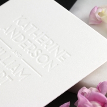 White on White Blind Letterpress - Wedding Invitations - WPBD-01 - 183925