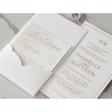 Cottony Elegance Half Pocket - Wedding Invitations - WP-SOLPW-TR30-GG - 184068