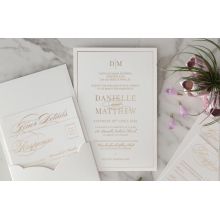 Cottony Elegance Half Pocket - Wedding Invitations - WP-SOLPW-TR30-GG - 184066