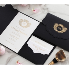 Stunning Regal Ebony Pocket - Wedding Invitations - BP-SOLPW-TR30-GG-01 - 184058