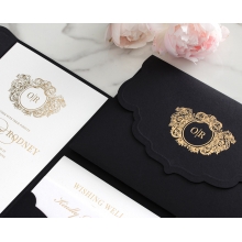 Stunning Regal Ebony Pocket - Wedding Invitations - BP-SOLPW-TR30-GG-01 - 184056