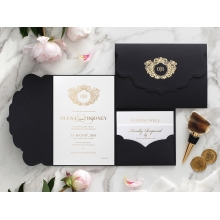 Stunning Regal Ebony Pocket - Wedding Invitations - BP-SOLPW-TR30-GG-01 - 184055