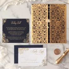 Imperial Glamour Laser Cut - Wedding Invitations - LC-IG-GD-NV - 189164