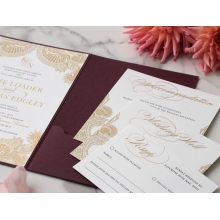 Imperial Burgundy and Gold Pocket - Wedding Invitations - BP-SOLPW-TR30-GG-02 - 184091