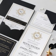 Elegant Framed Crest - Wedding Invitations - PM-KI300-PFL-GG-05 - 187325