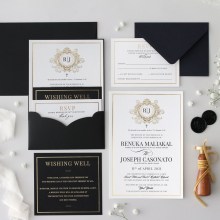 Elegant Framed Crest - Wedding Invitations - PM-KI300-PFL-GG-05 - 187331