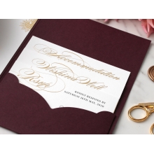 Imperial Burgundy and Gold Pocket - Wedding Invitations - BP-SOLPW-TR30-GG-02 - 184090