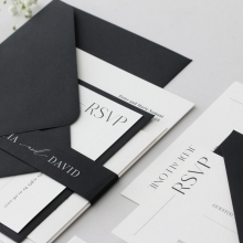 Black & White Letterpress Suite - Wedding Invitations - IC55-LP-BL-08 - 185884