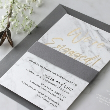 Marble & Gold Engagement Card - Wedding Invitations - KI300-PFL-CL-GG-03 - 185960
